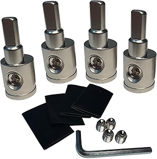 4PCS Heavy-Duty Brass Amp Input Reducers 1/0 Gauge to 4 Gauge - Durable Amp Connectors with Heat Shrink Tubing for Car Aud...