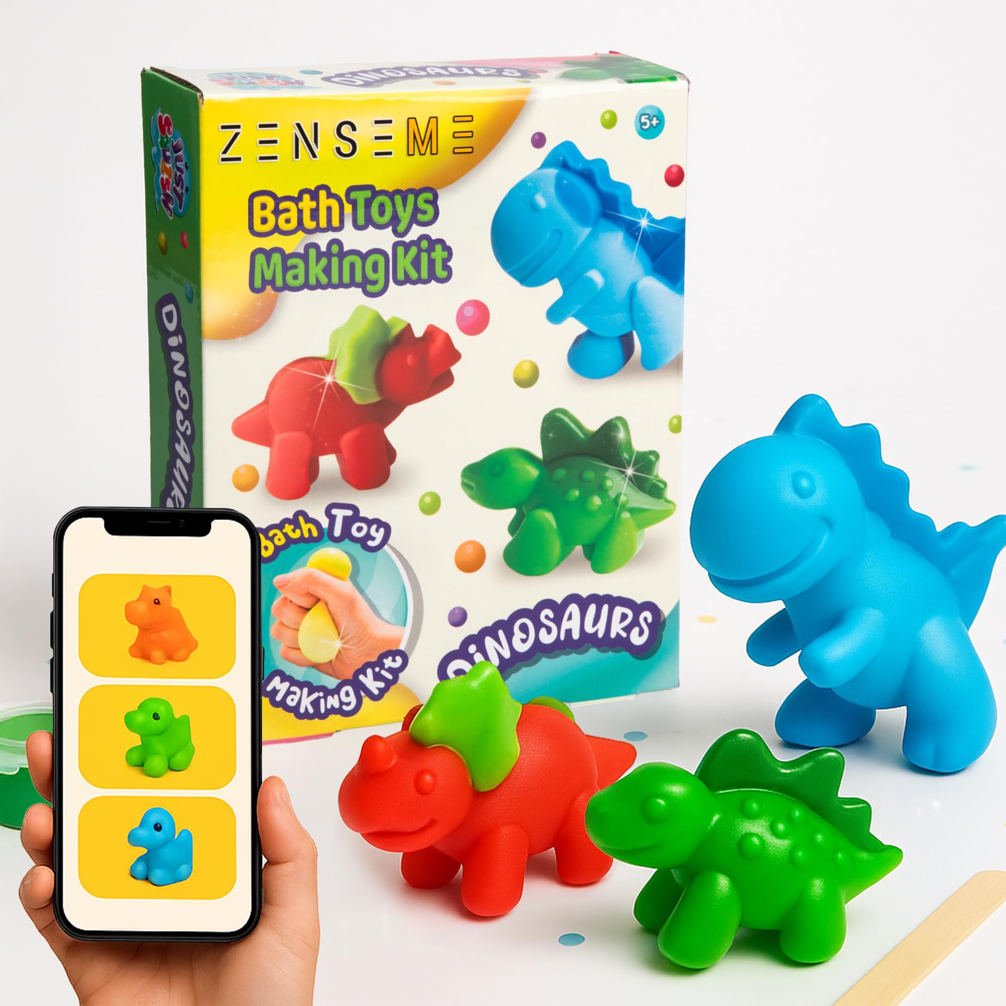 zenseme diy gel maker kit with mobile app – create custom bath gels for sensory relaxation and self-care routines