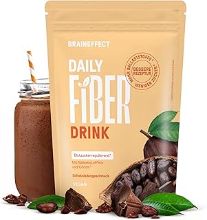 BRAINEFFECT DAILY FIBER - Ballaststoffgetränk mit 9 Ballaststoffquellen für Verdauung und Appetit - Inavea™ Mix mit Flohsamenschalen, Vitaminen & Mehr - Zuckerfrei - 330g (30 Portionen)