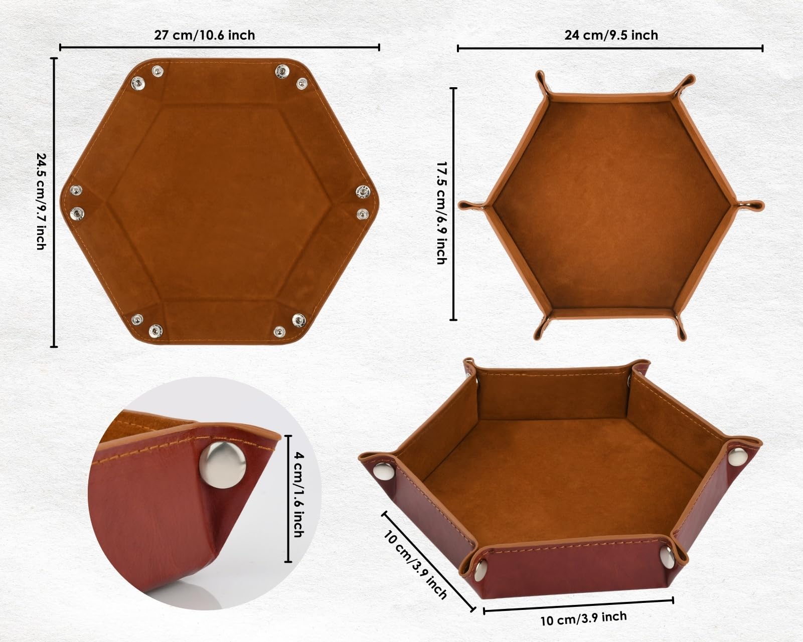 ds. distinctive style Dice Holder Leather DND Dice Case Foldable Dice Tray Dungeons and Dragons Storage Tray for Tabletop Game - Image 2
