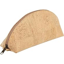 Clairefontaine - Ref 420016C - Cork Large Oval Pencil Case Vegan Certified - 27 x 7.5 x 10.5cm, Made From Real Cork Material, Metal Zip & Metal Pull Tab - Natural