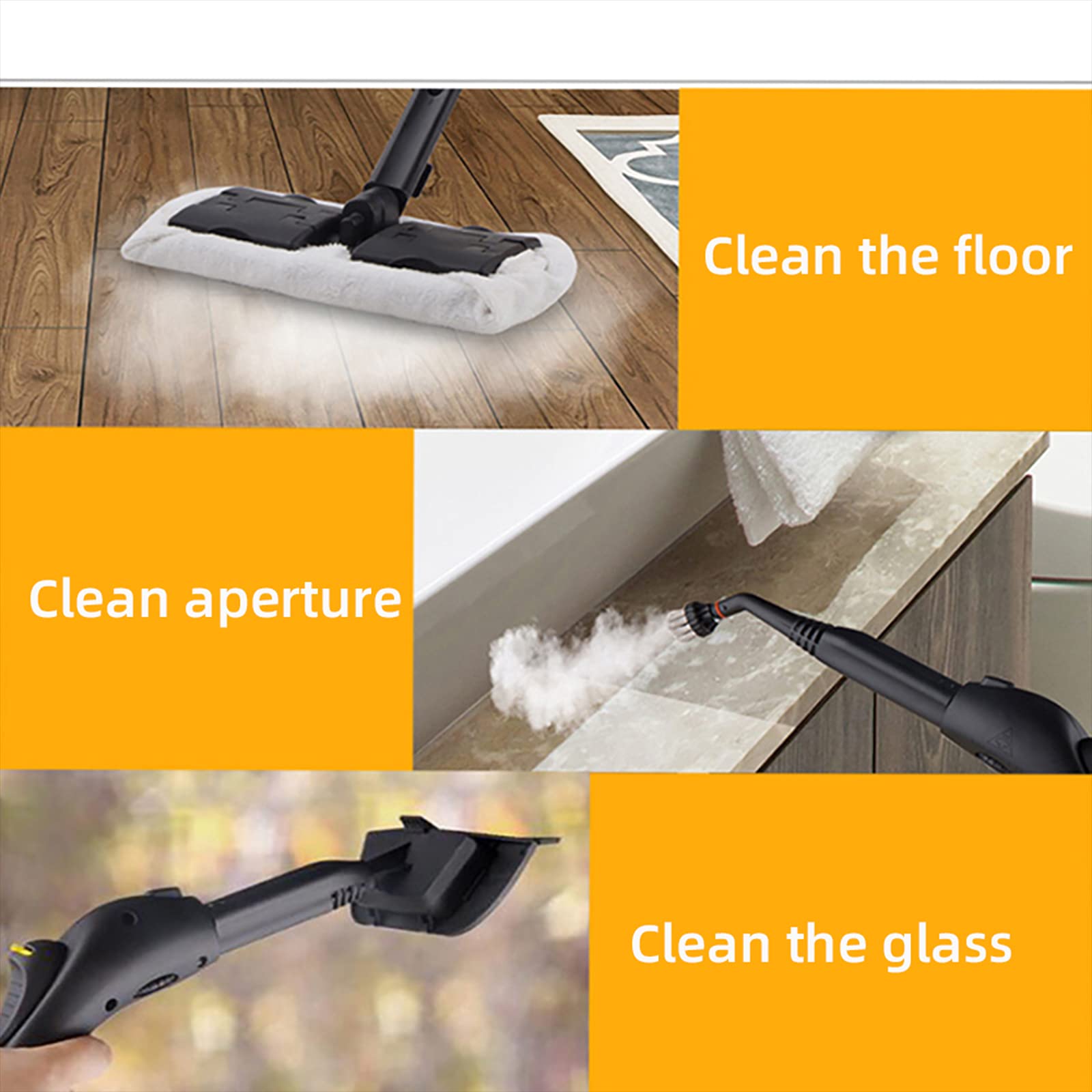 MYWUBAO Steam Cleaner 2000W High Temperature Pressurized Steam Cleaner Carpet Cleaner Machine Portable Steam Cleaner for Deep Cleaning Floors, Car, Upholstered Furniture, Bathroom, Windows and More