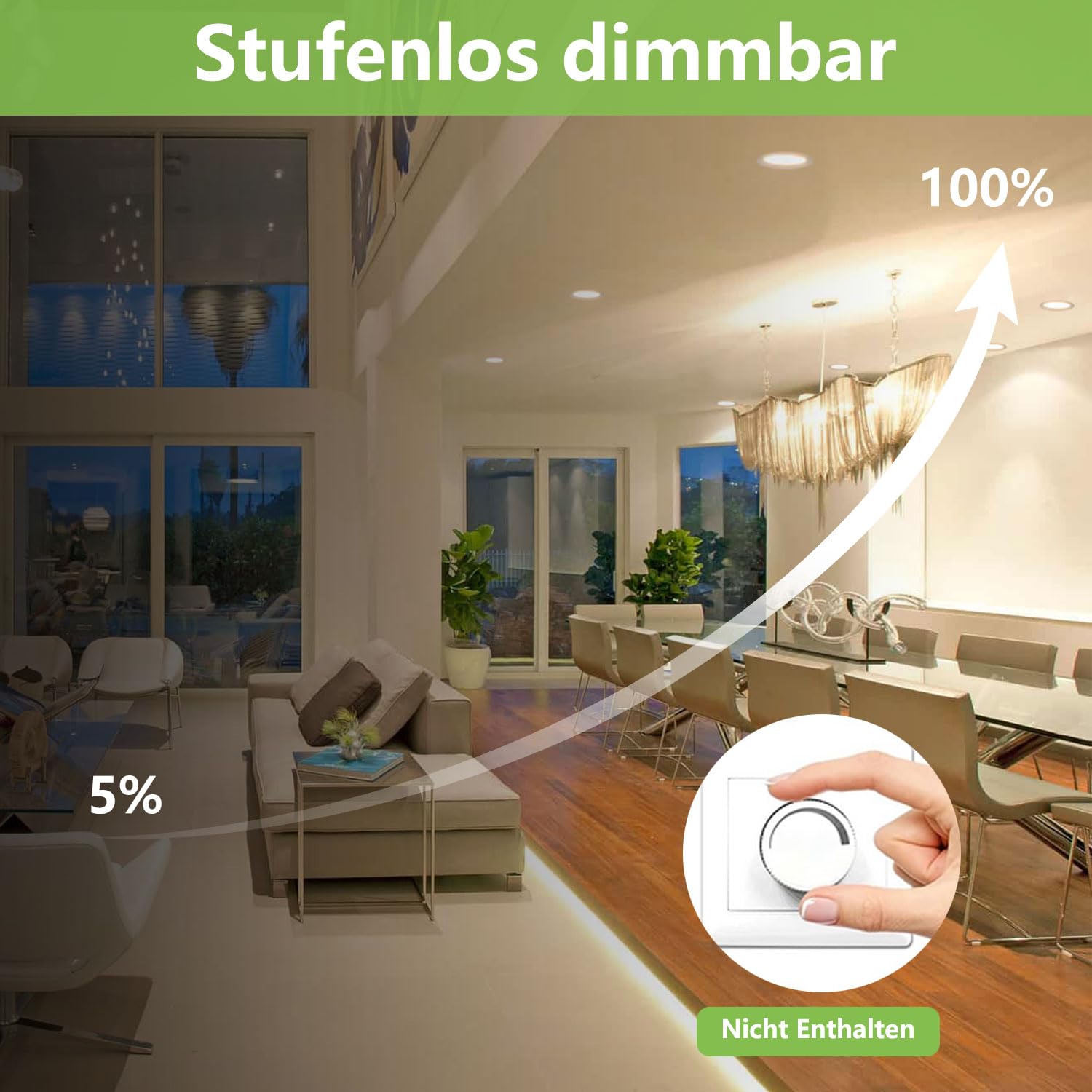 5er LED Einbaustrahler 230V, 9W 720LM Deckenspots Spotlight Dimmbar, 11mm Ultra Flach Einbauleuchten mit Trafo IP44 LED Spots Lampe für Badezimmer Küche Wohnzimmer Warmweiß 3000K Rund Panel