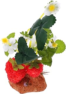 BCOATH Caixa De Escalada Para Animais De Estimação Paisagismo Plantas De Tanque De Peixes Falso Morango Plantas De Tanque De Réptil Lagarto Terrário Plantas Verdes Recipientes De Vidro