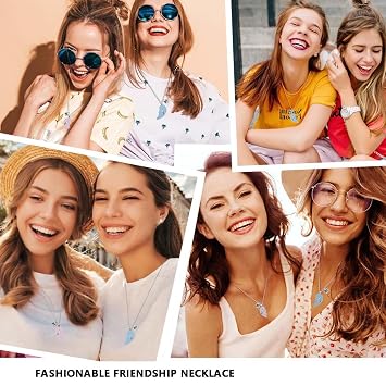 BFF Necklace for 2 Best Friend Necklaces with Unicorn Pendant Matching Friendship Necklaces Girls Gifts Kids Jewellery for Women Graduation Birthday Christmas Valentine's Day