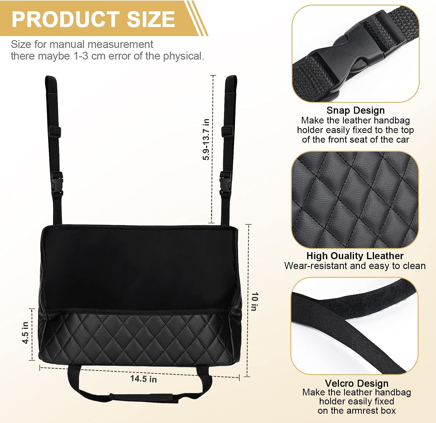 Car Net Pocket Handbag Holder,Purse Holder for Cars Between Seats,Car Purse holder,Leather Handbag Holder For Car Front Seat,Barrier For Backseat Pets Kids,Car Organizers and Storage For Purse Phone : Automotive