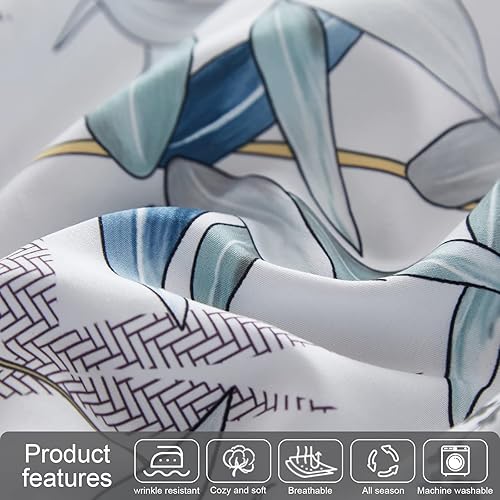 Miniatura 5 de Juego de edredón tamaño King  Juego de cama de 7 piezas en una bolsa, juego de ropa de cama suave y ligero de microfibra blanca con sábanas y