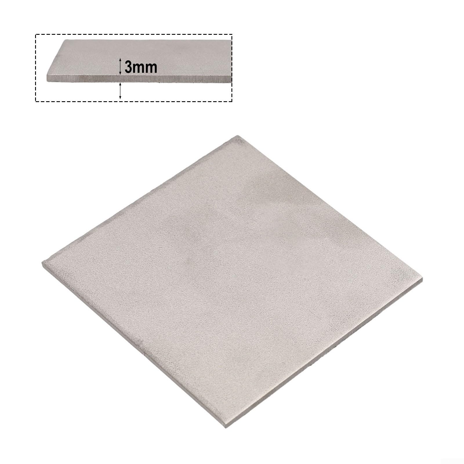 Placa de chapa de níquel puro para aplicaciones de galvanoplastia 100x100mm con diversos espesores (3mm)