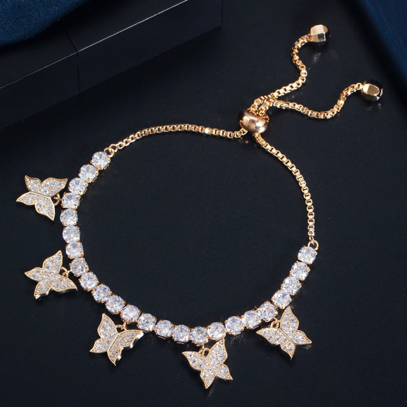 Joyería 3 Piezas de circonita cúbica Blanca Brillante, Lindo Pendiente, Collar, Pulsera, Conjuntos de joyería de Disfraz Nupcial