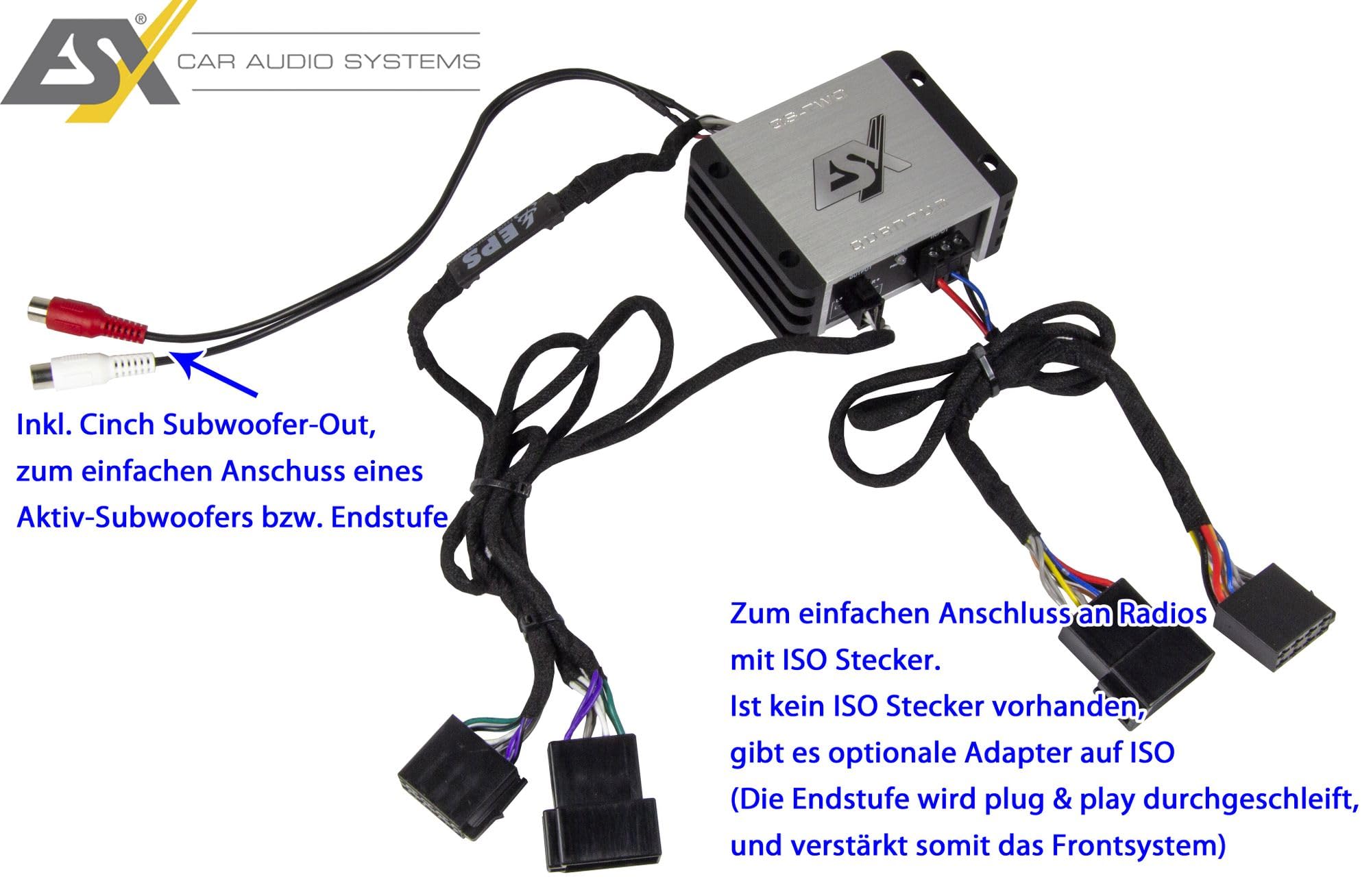 ESX QS-TWO QUANTUM | 2-Kanal Class D Nano Digital Verstärker 380 Watt Max. Ausgangsleistung