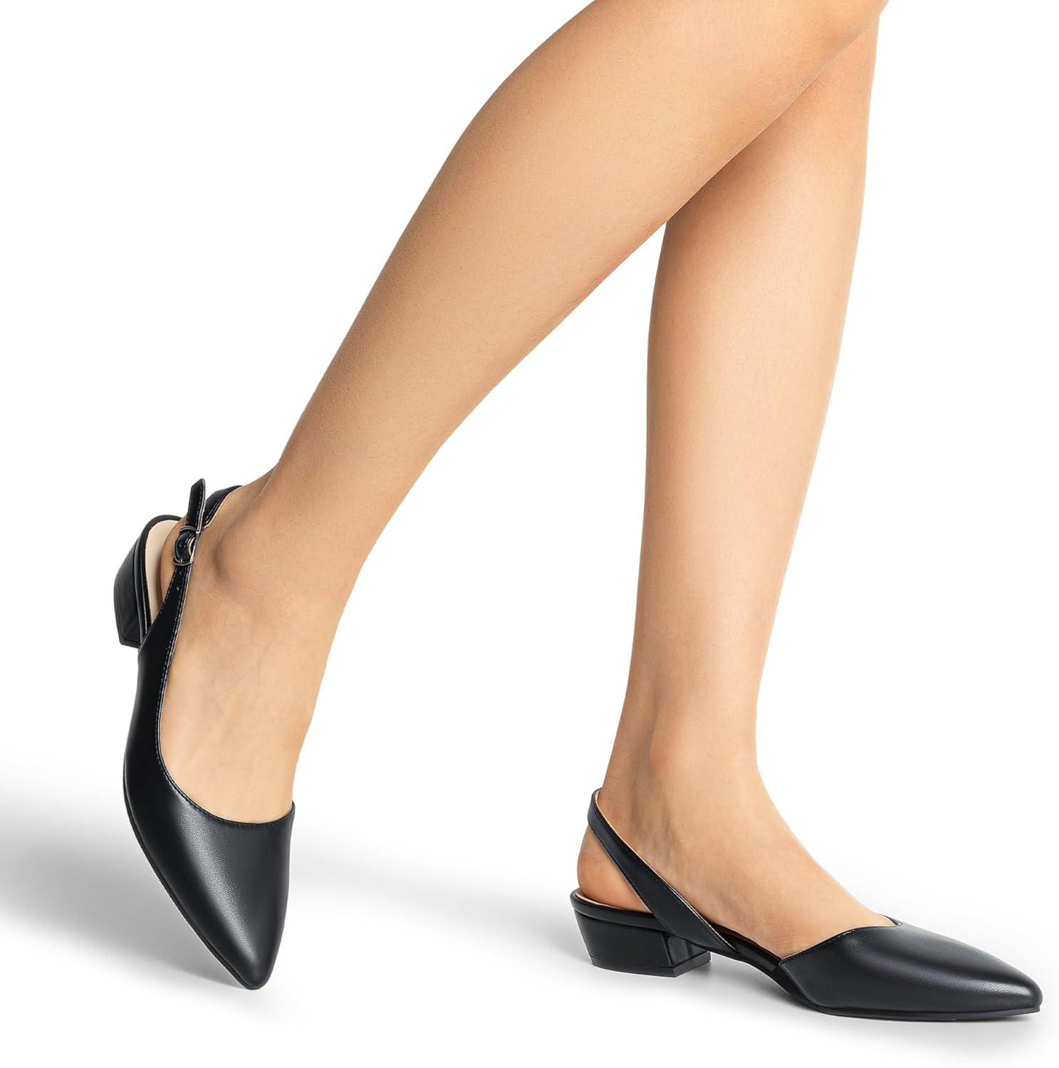 DREAM PAIRS Womens Slingback Kitten Low Block Heels Closed Pointed Toe Ankle Strap Elegant Dressy Pumps Wedding Party Dress Shoes for Women - Image 6