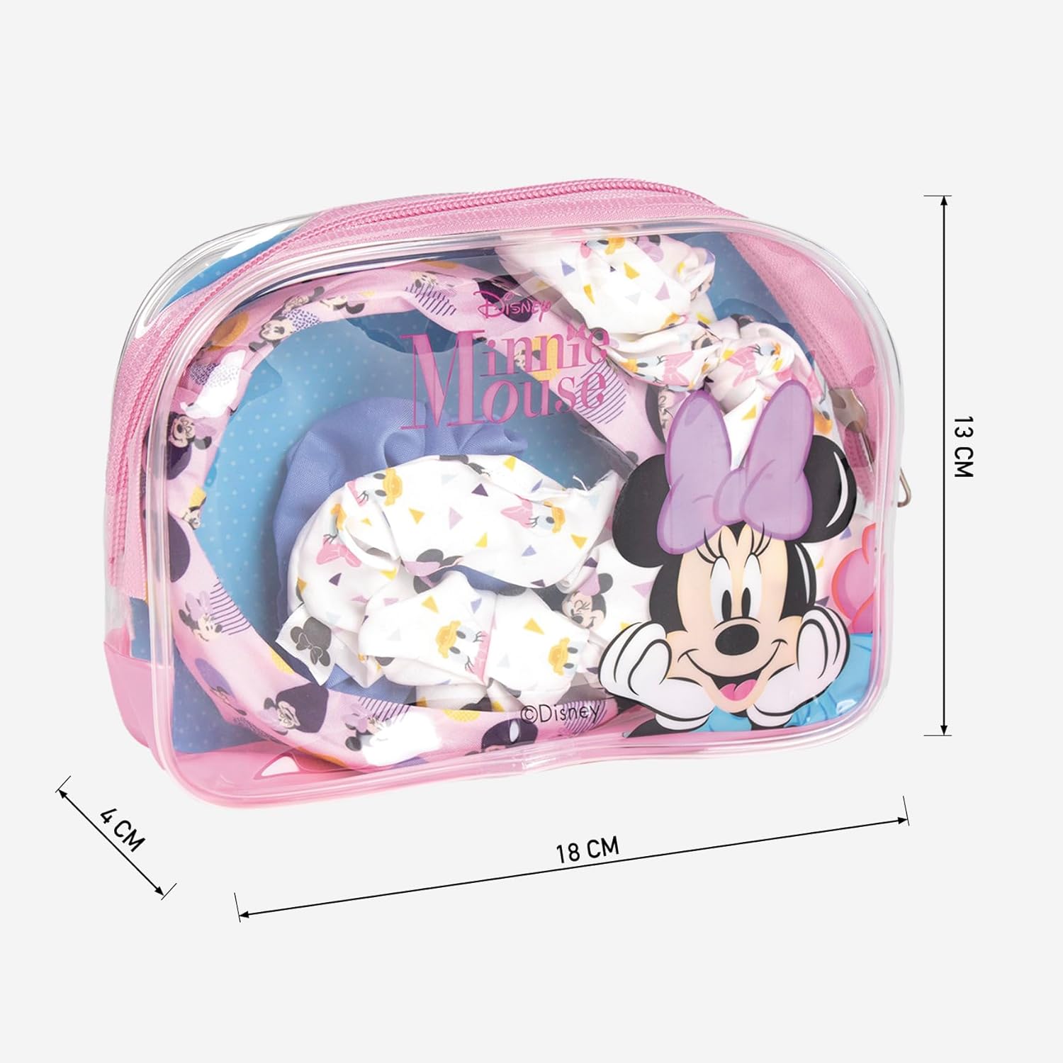 CERDÁ LIFE'S LITTLE MOMENTS Trousse de Toilette Transparente Minnie Mouse avec Accessoires Pour Cheveux - Licence Officielle Disney, Girls’ Travel Accessory- Toiletry Kit, Multicolour, Multicolour, Toiletry Bag