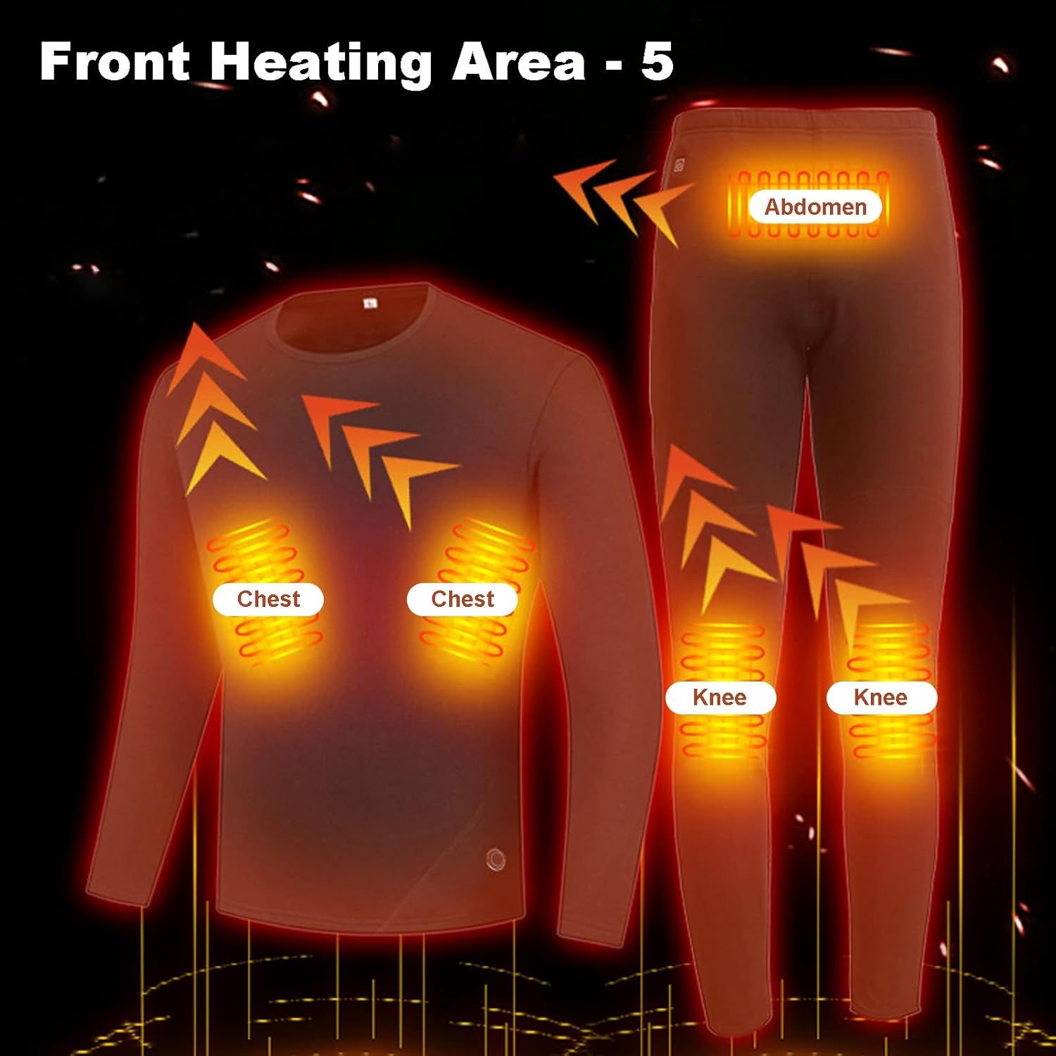 Women's Heated Thermal Underwear Set Winter Outdoor Sports Undershirt Base Layer Fleece Lined Long Johns