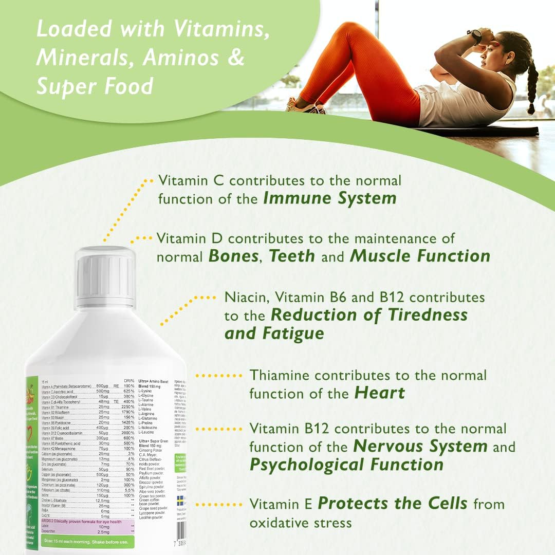Swedish Nutra Ultra+ Multivitamin Liquid Food Supplement - 500 ml, 33 Day Supply, 500 ml (Pack of 1) - Image 5