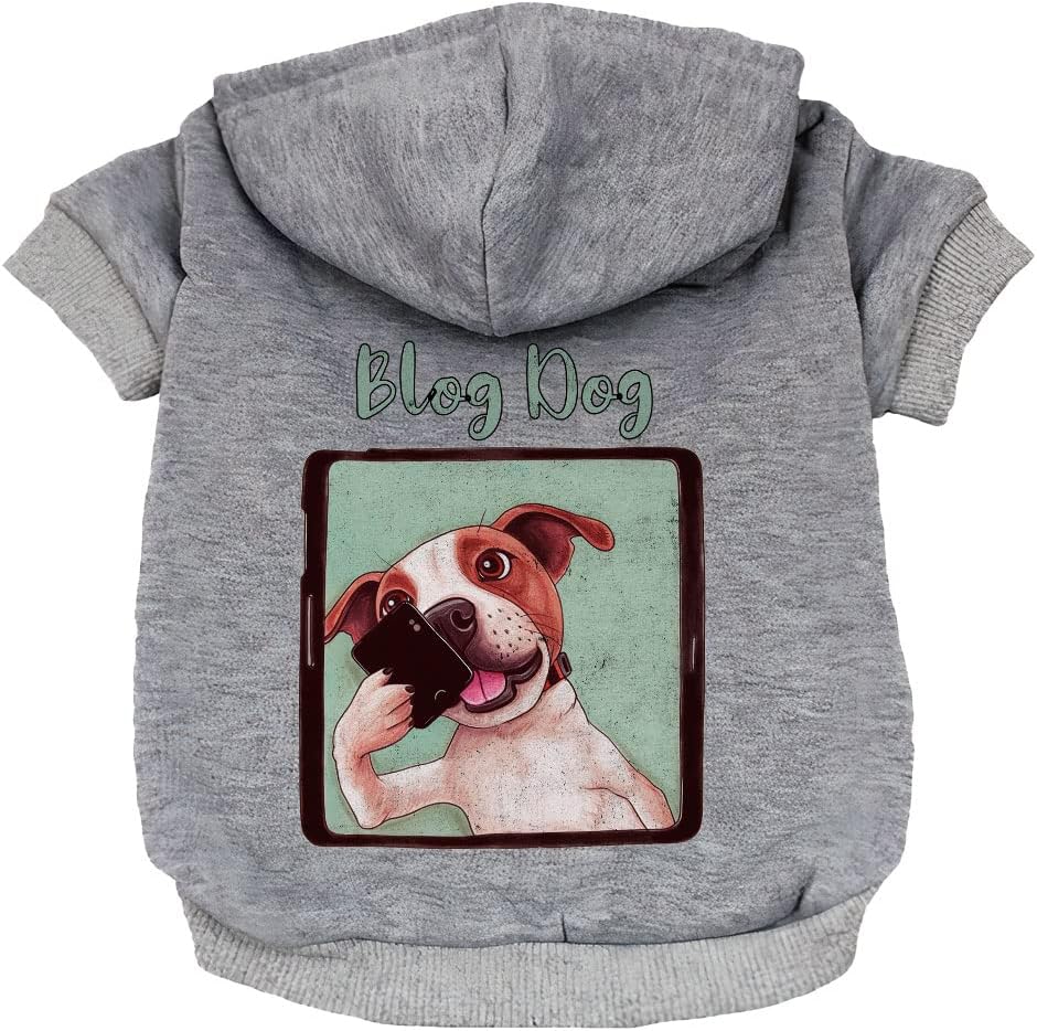 Blog Dog Dog Hoodie - Jack Russell Terrier - Funny Print - Gray, S