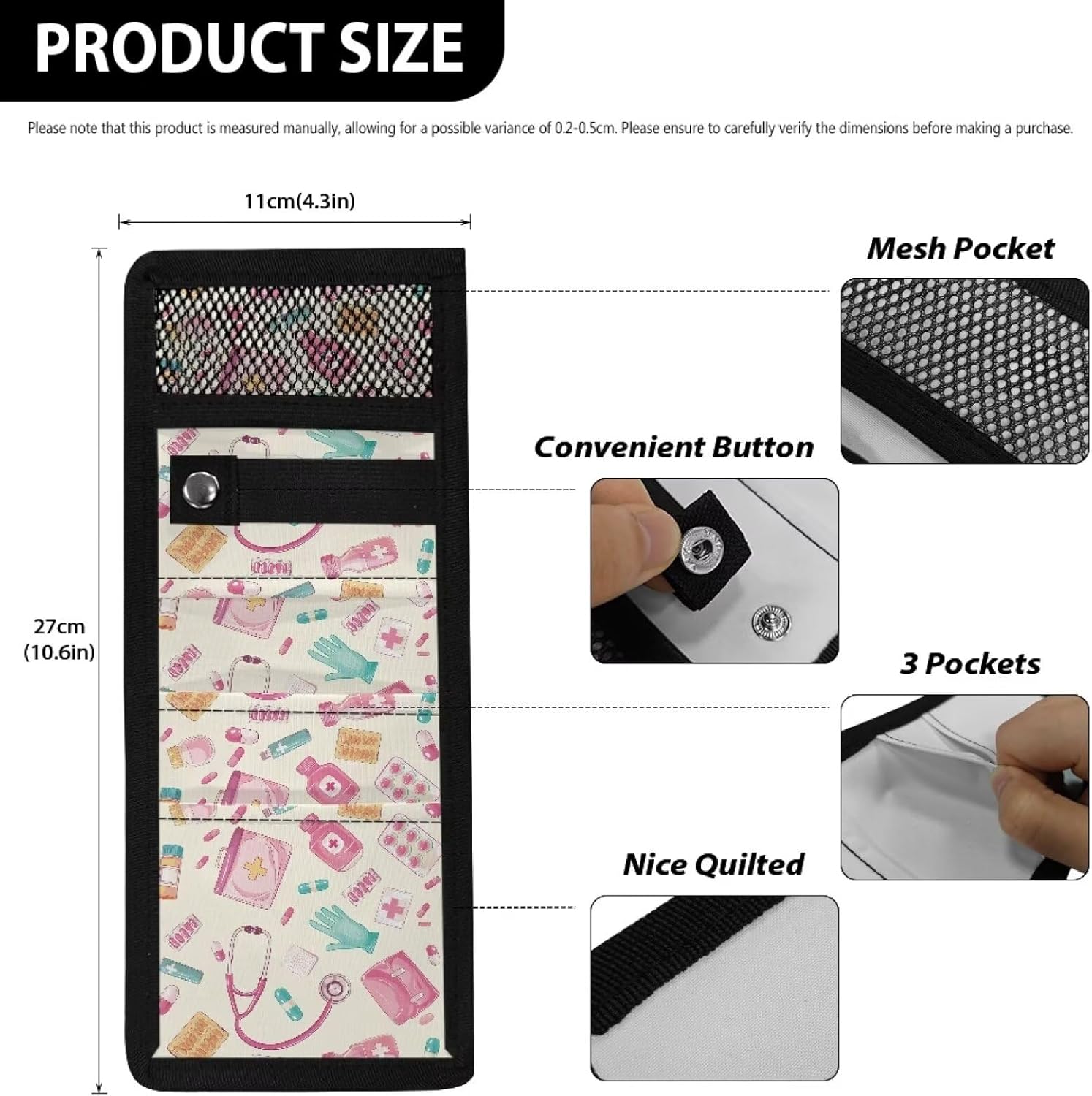 Nurse Pocket Protector, Utility Organizer Pouch With Pockets for Hospital