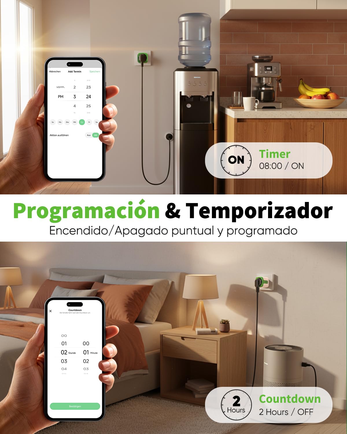 GreenSun Presa Smart SmartLife App - Intelligente Smart Plug Controllo Vocale Compatibile con Alexa Controllo Remoto Tramite Tempo di Preselezione 2.4G 4PC