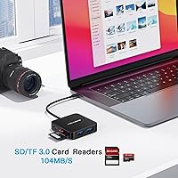 Vista 6 de Hub USB C, concentrador USB tipo C multipuerto con HDMI 4K, entrega de potencia de 100 W 3 puertos USB 3.0 1 puerto tipo C 3.0 Adaptador