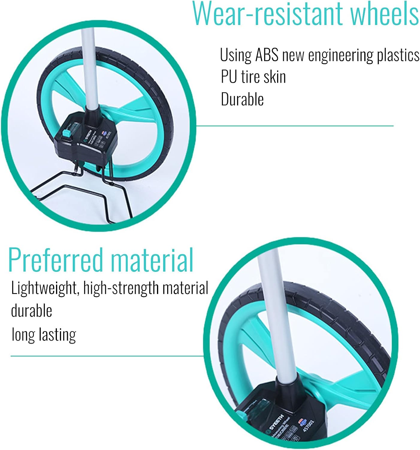 Large Road Construction Distance Measuring Wheel Tool, Roller Wheel Tape Measure for Surveyors and DIY with Starting Point Arrow Counter Measuring Wheel for Surveyors Builders