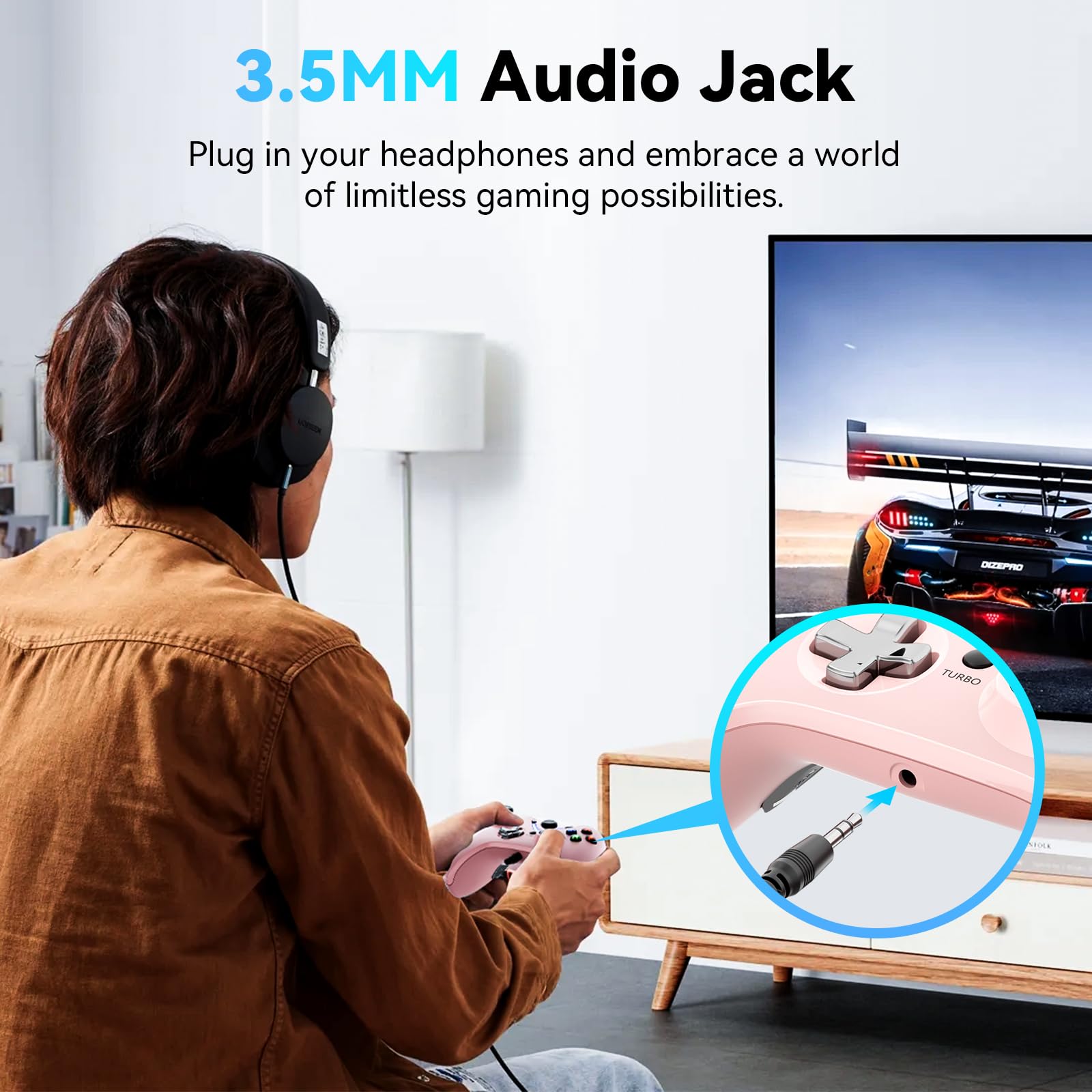 RALAN Wireless Controller with Paddles for Xbox One S/X, Xbox Series S/X, Windows PC, 2.4G Wireless Adapter with 3.5mm Headphone Jack, ALPS Joystick, Hall Effect Sensing Trigger, Rechargeable Battery