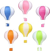 LIHAO 6pz Lanterna di Carta Mongolfiera Multicolor, Decorazione per Festa, Party, Casa (30 cm)