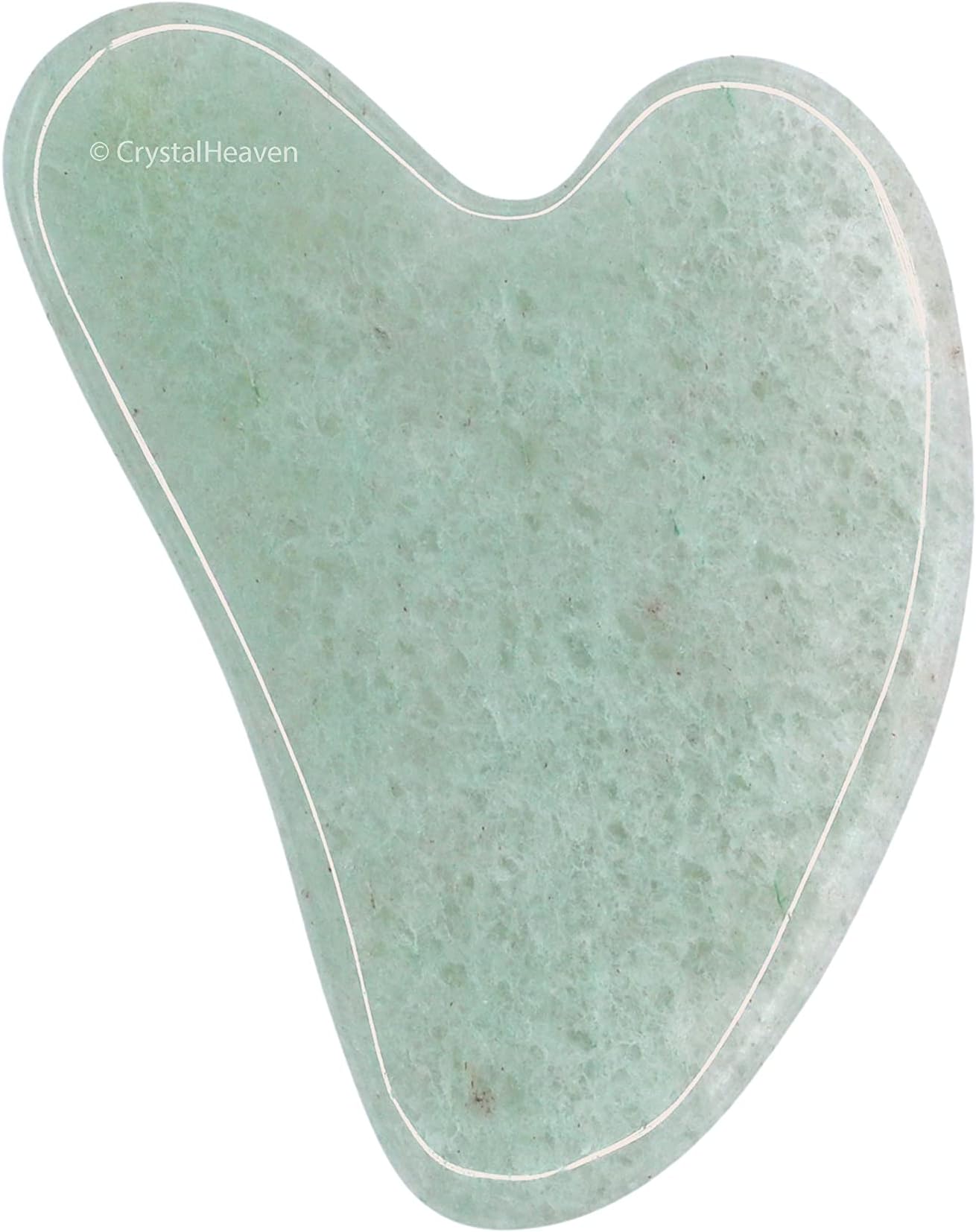 Light Green Aventurine Gua Sha Stone Face Massager - Super Smoothed Original Healing Gemstone Guasha Tool for Face Eye Neck