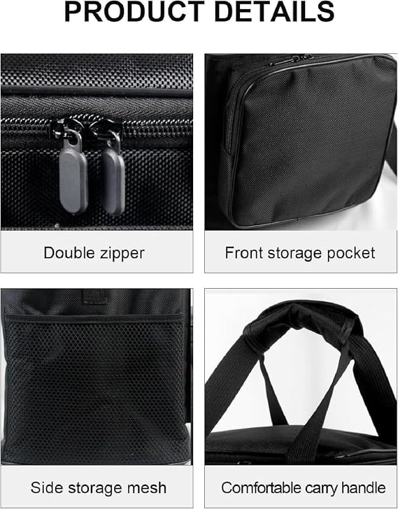 AF-WAN Portable Carrying Storage Bag for Ninja BW1001 NeverStick PRO Belgian Waffle Make 1680D Oxford Fabric with Multiple Pockets, Shoulder Strap & Handle, Folds for Easy Storage
