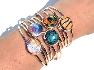 Real Butterfly wing jewelry Friendship bracelet for 2 3 4 5 6 7 8 girls Cuff Rose gold bangle for women Dragonfly Taxidermy