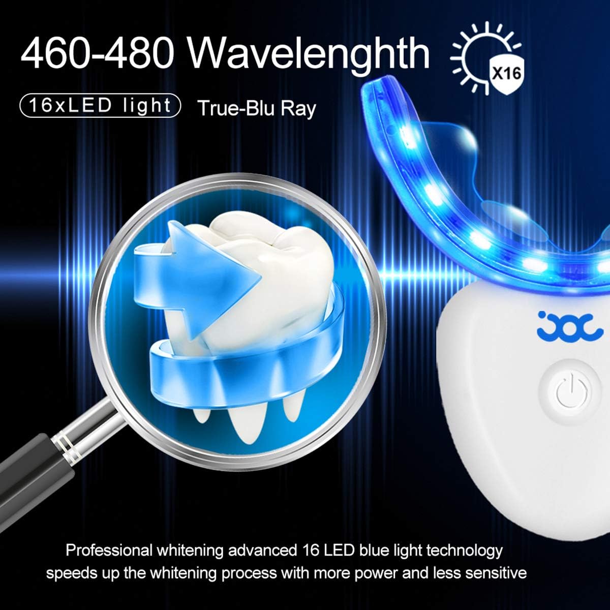 Teeth Whitening Kit with 16* LED Light Accelerator,3*Teeth Whitening Gels Safe for Sensitive, Professional Teeth Whitener at-Home Remove Teeth Stain Gifts for Men,Fathers Day Gifts for Dad : Beauty & Personal Care