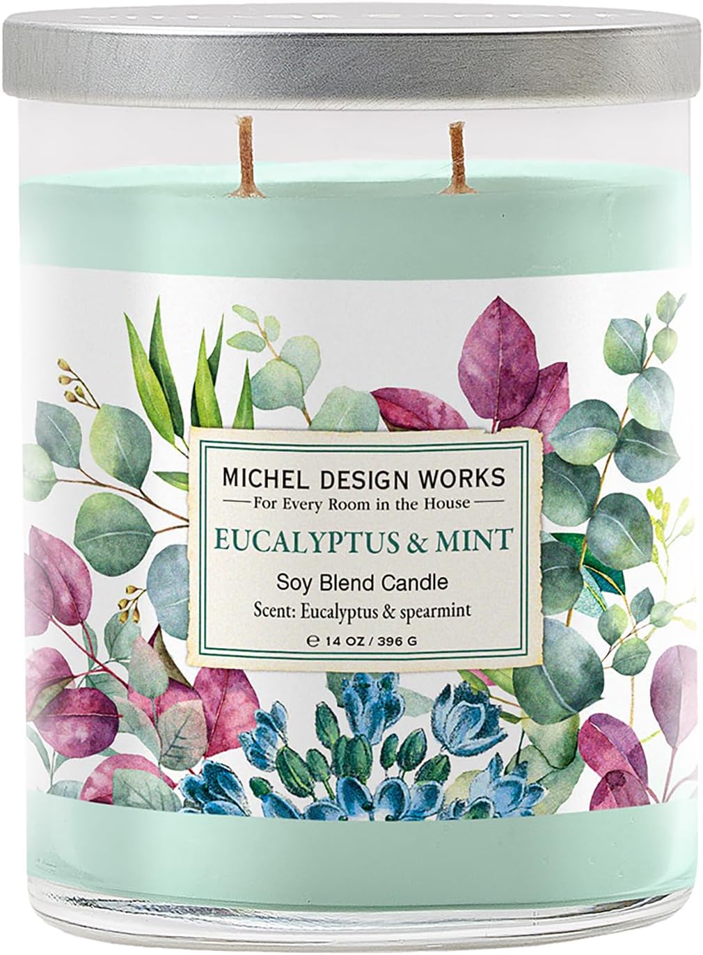Michel Design Works Eucalyptus & Mint Medium Tumbler Candle, 14 Ounce