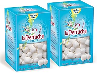 La Perruche Pure Cane White Sugar Cubes (250g/8.8oz box) | Ideal Sugar Cubes for Teas | Pack of 2
