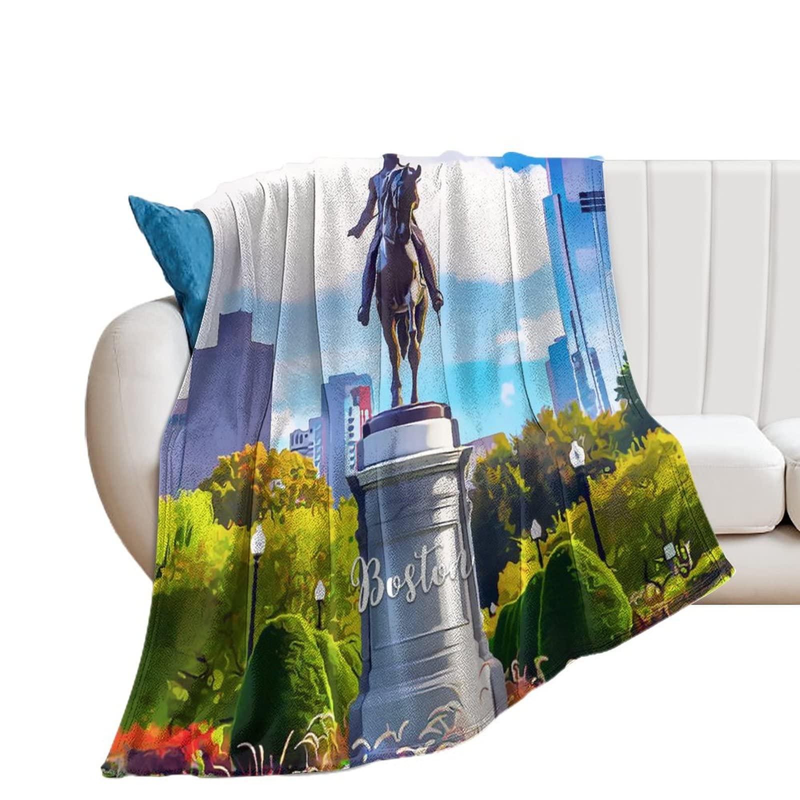 Couverture en flanelle douce contre le froid plaid microfibre lit canapé Boston chaud