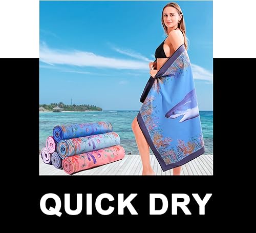 Miniatura 5 de Toalla de playa de microfibra toalla de piscina de secado rápido, compacta, sin arena, toallas de playa rosa, lindas mujeres, regalo de cumpleaños,