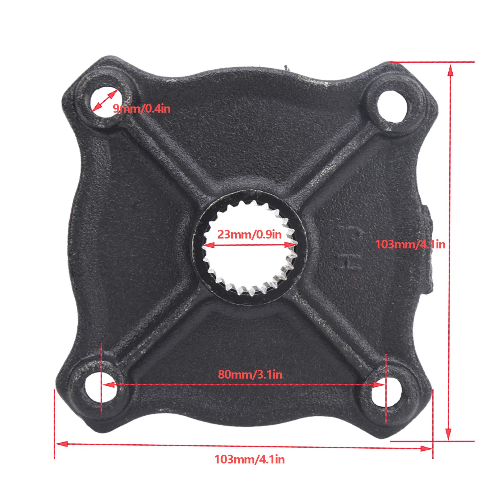 Moyeu D'essieu Arrière de Roue, 2 Pcs 103 X 103 Mm en Alliage D'acier 23 Dents Spline 4 Moyeux D'essieu Arrière de Roue pour 110 150 Quad Bike ATV Dunes Go Kart