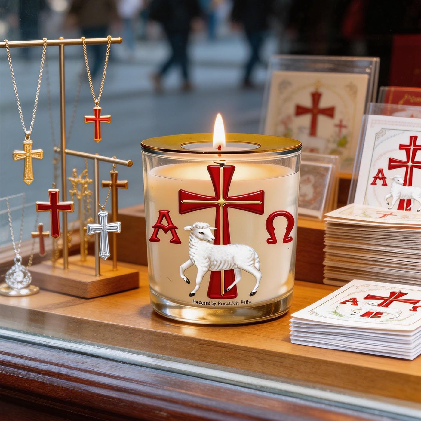 Candela pasquale rossa candela franchincenso mirra 50h con anello più caldo
