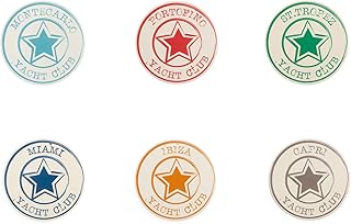 Villa d'Este Yatch Star Sottomacchinetta, Ceramica e Sughero, Multicolore, 1x1x0.6 cm