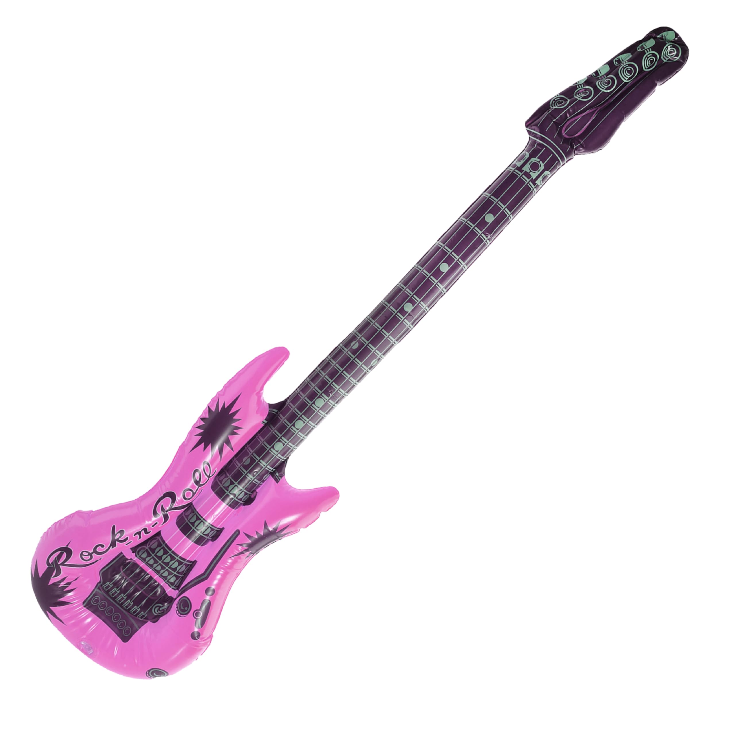 Inflatable Neon Pink Guitar - Inflatable Pink and Black Electric Guitar - Perfect for Music Themed Parties and Fancy Dress Events
