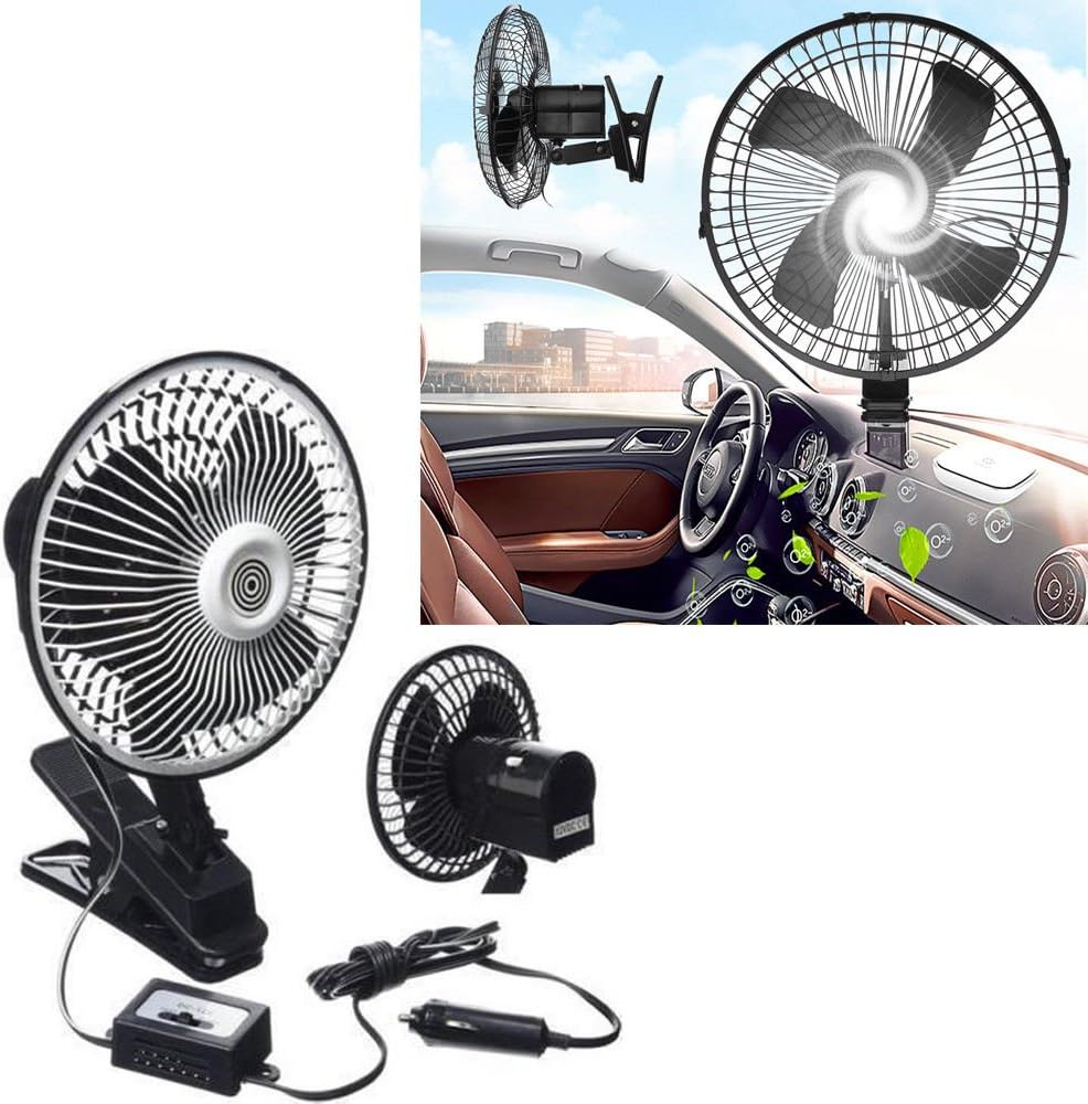 dash fan 12v boat cooler Motorhome POWERFULL summer clip on clamp 6" HEAVY DUT