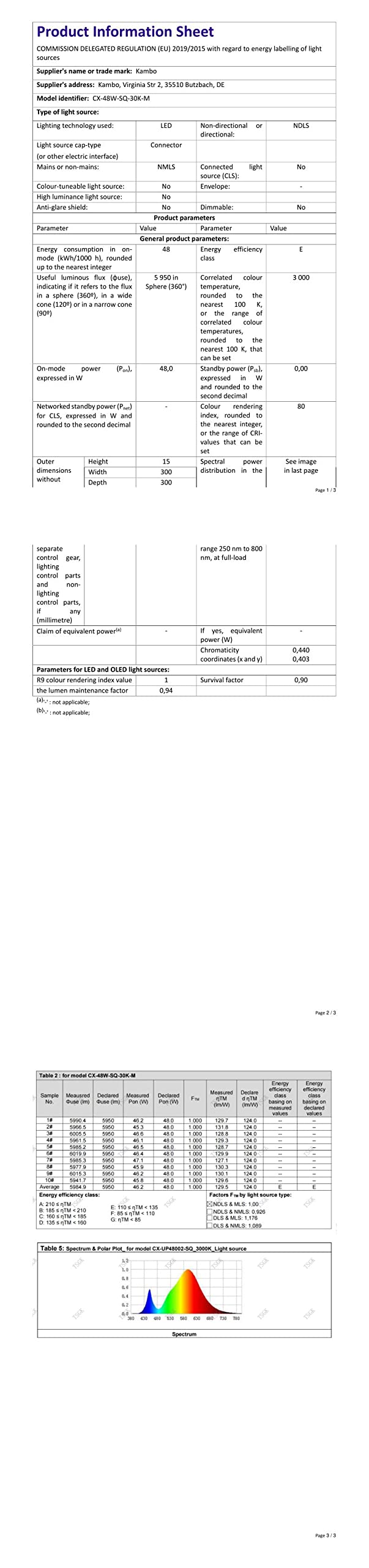 Kambo Ceiling Light Ultra Slim 48W 4320LM, Kitchen Ceiling Lights Warm