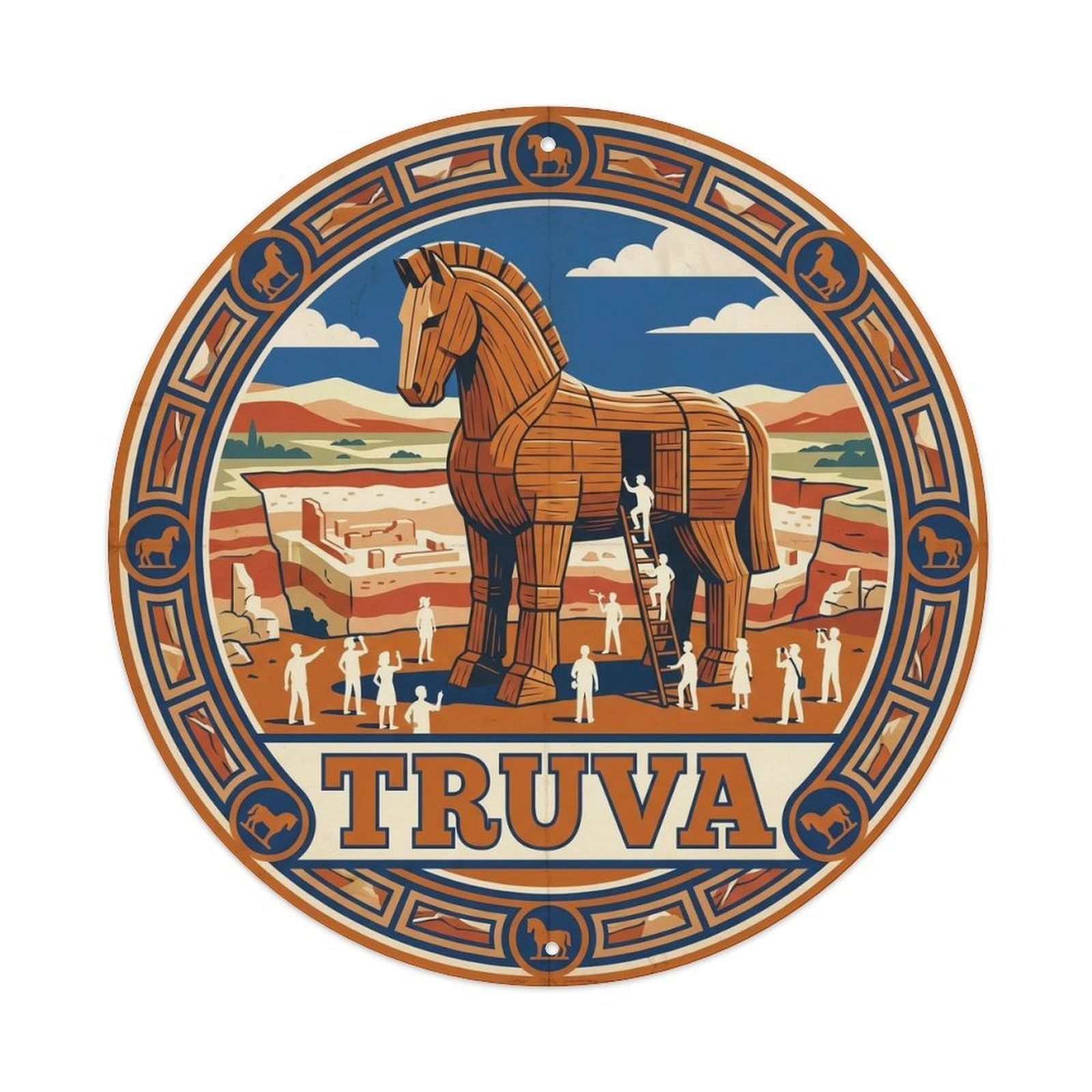 Troy Horse Canakkale Ancient Landmark Turkey Metal Tin Sign