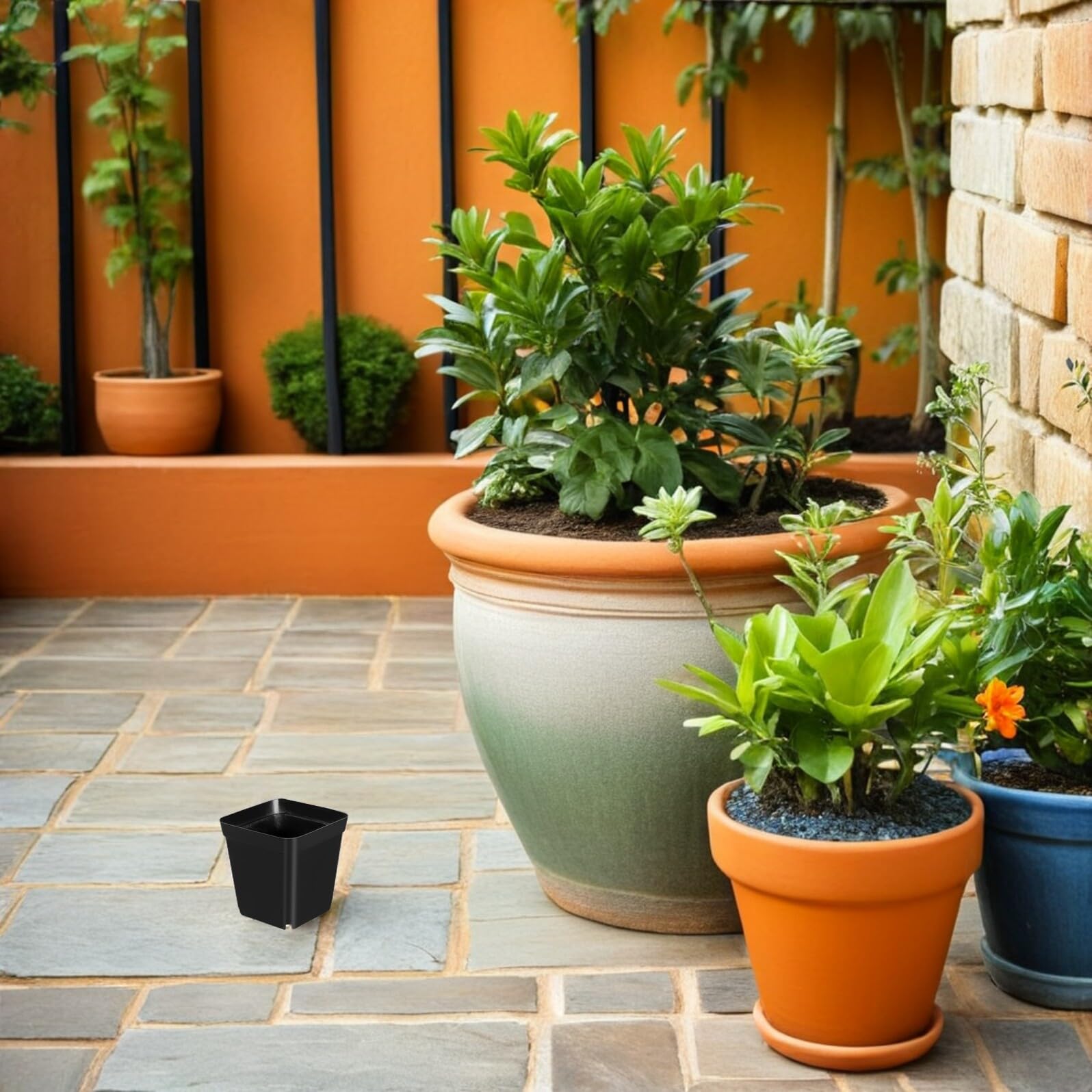 Homoyoyo Plastique Pots Noir en Pépinière 100 de Carrés Pièces pour Semis
