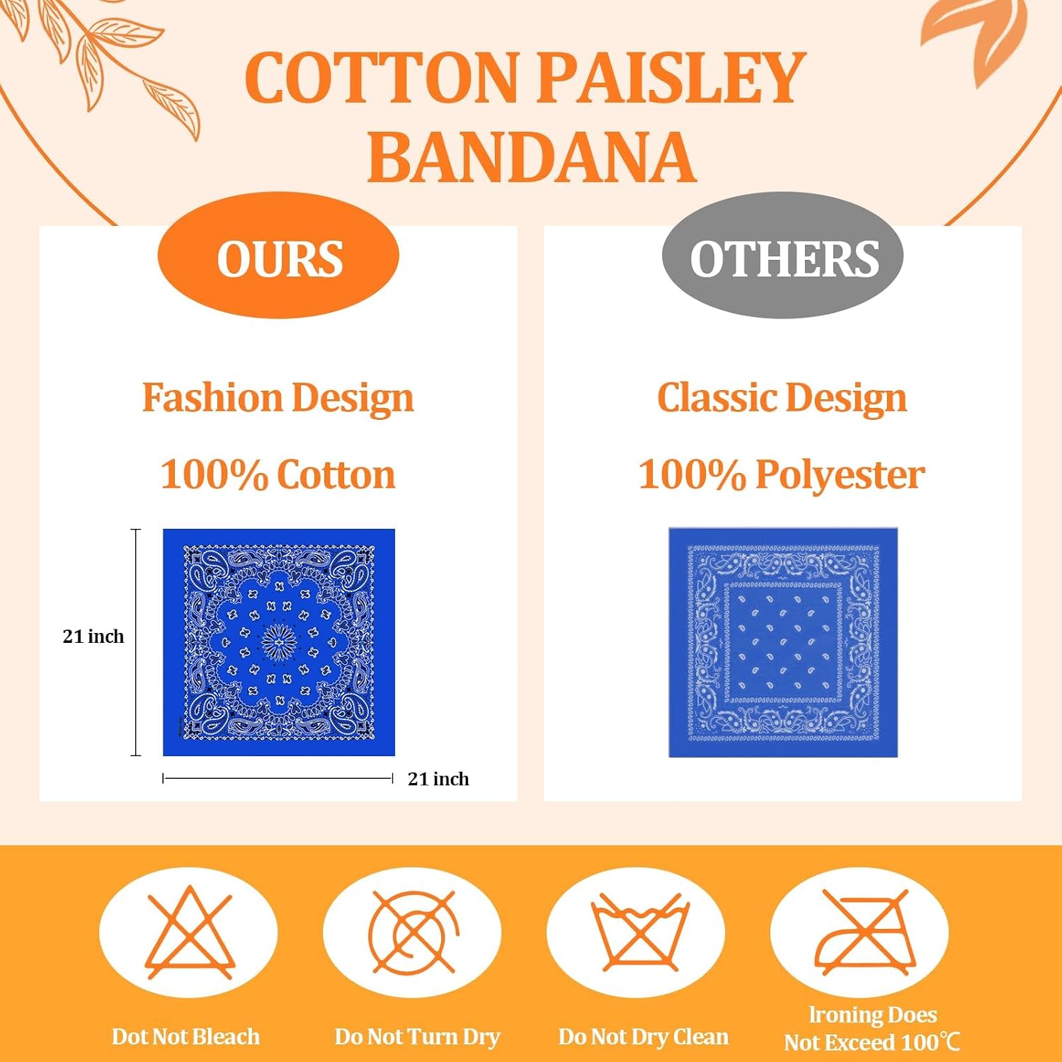 24 Pack Bandanas Bulk 22x20 Inch Cotton Paisley Bandanas Headband Scarf for Men Women