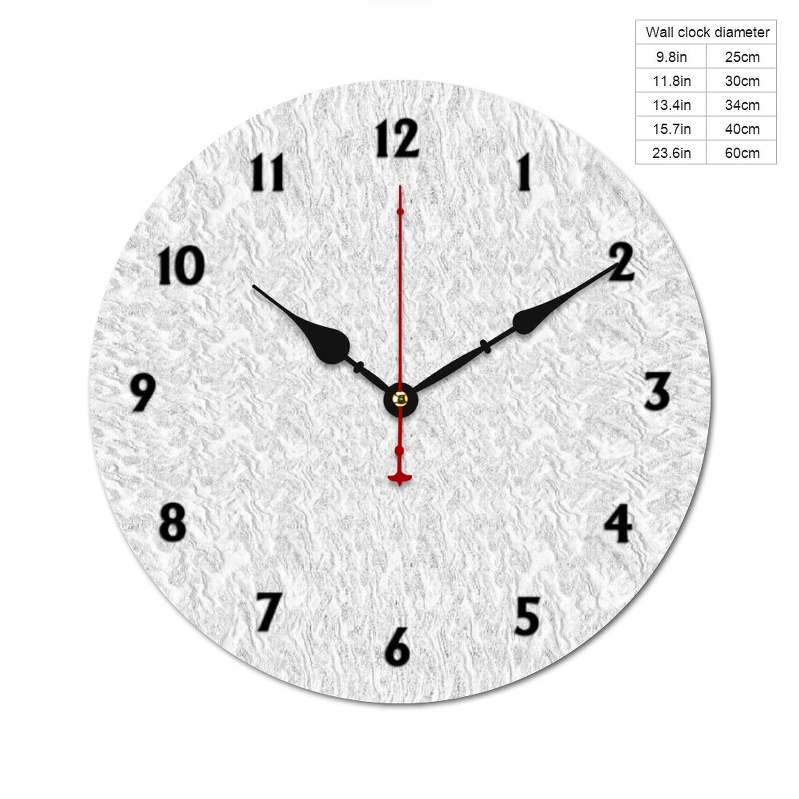Amazon.co.jp: 白無地 テクスチャ【12inch】壁掛け時計 掛け時計