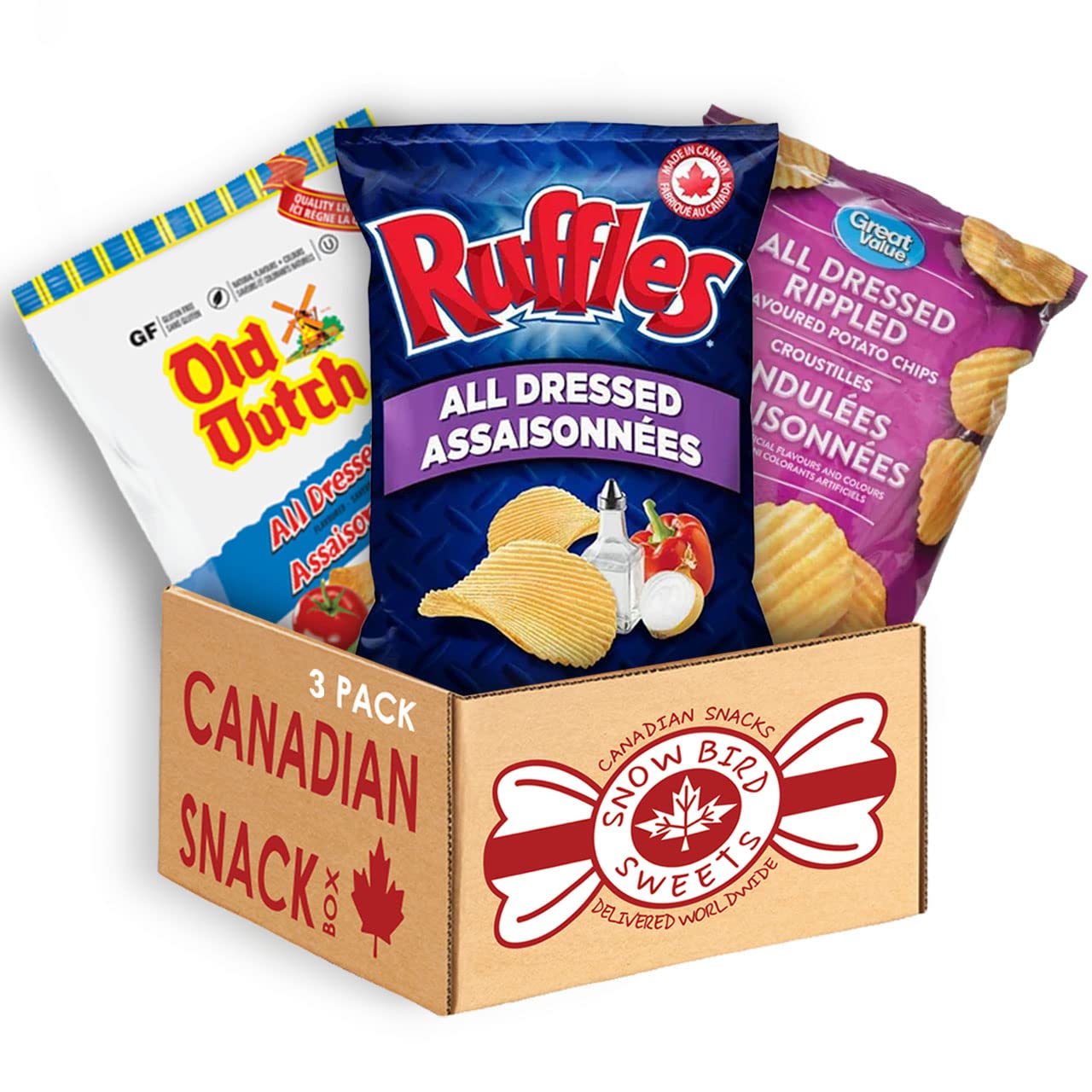 Snowbird Sweets Canada's favorite All Dressed chips (3 pack