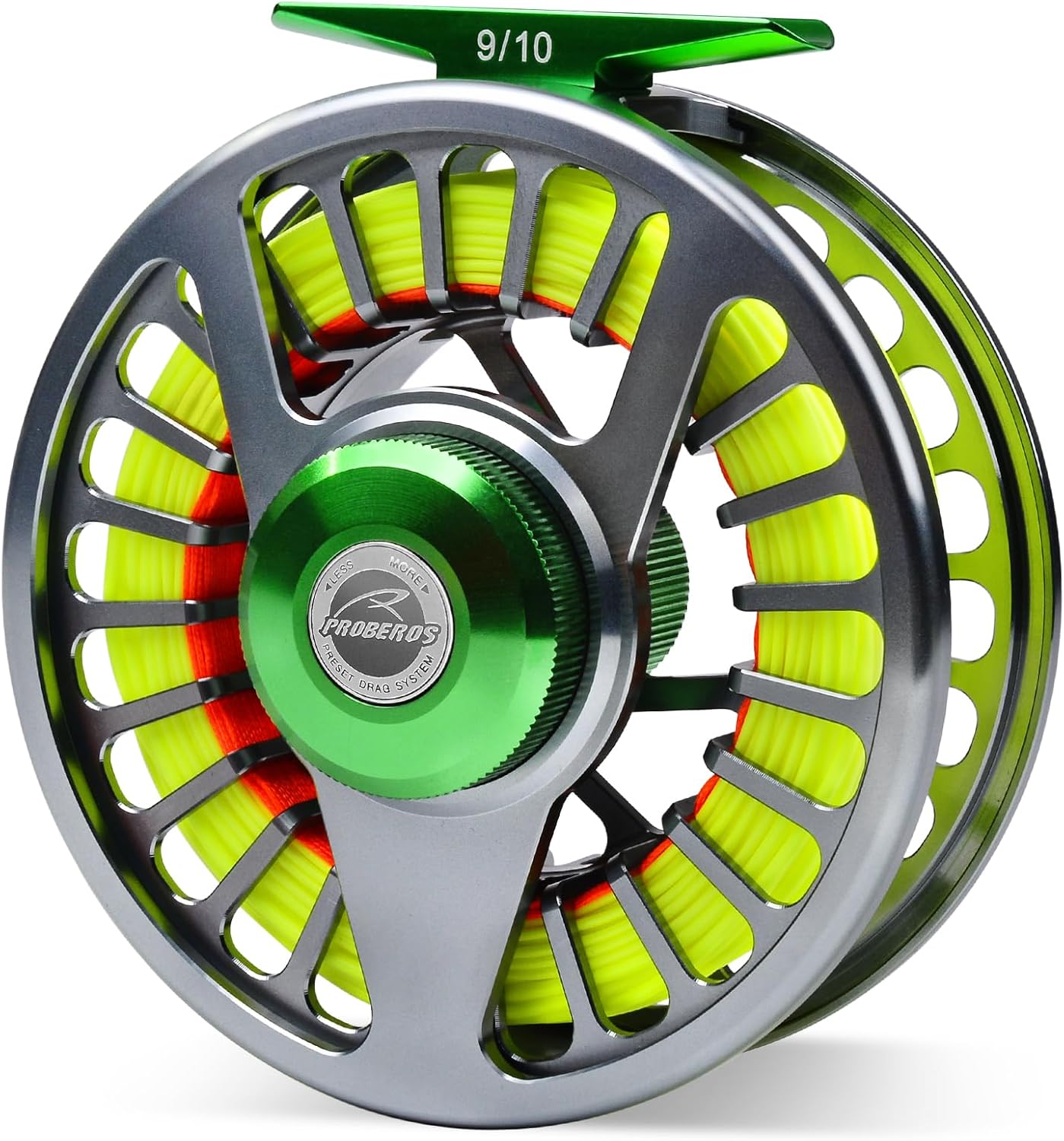 Fly Fishing Reel Fly Reels - Large Arbor CNC-Machined Aluminum Alloy Body Light Weight 5/7, 7/9, 9/10 wt (Black, Green, Silver/Blue, Gray-Green, Silver-Blue,Gunmetal,Ice Blue,Sapphire Blue)