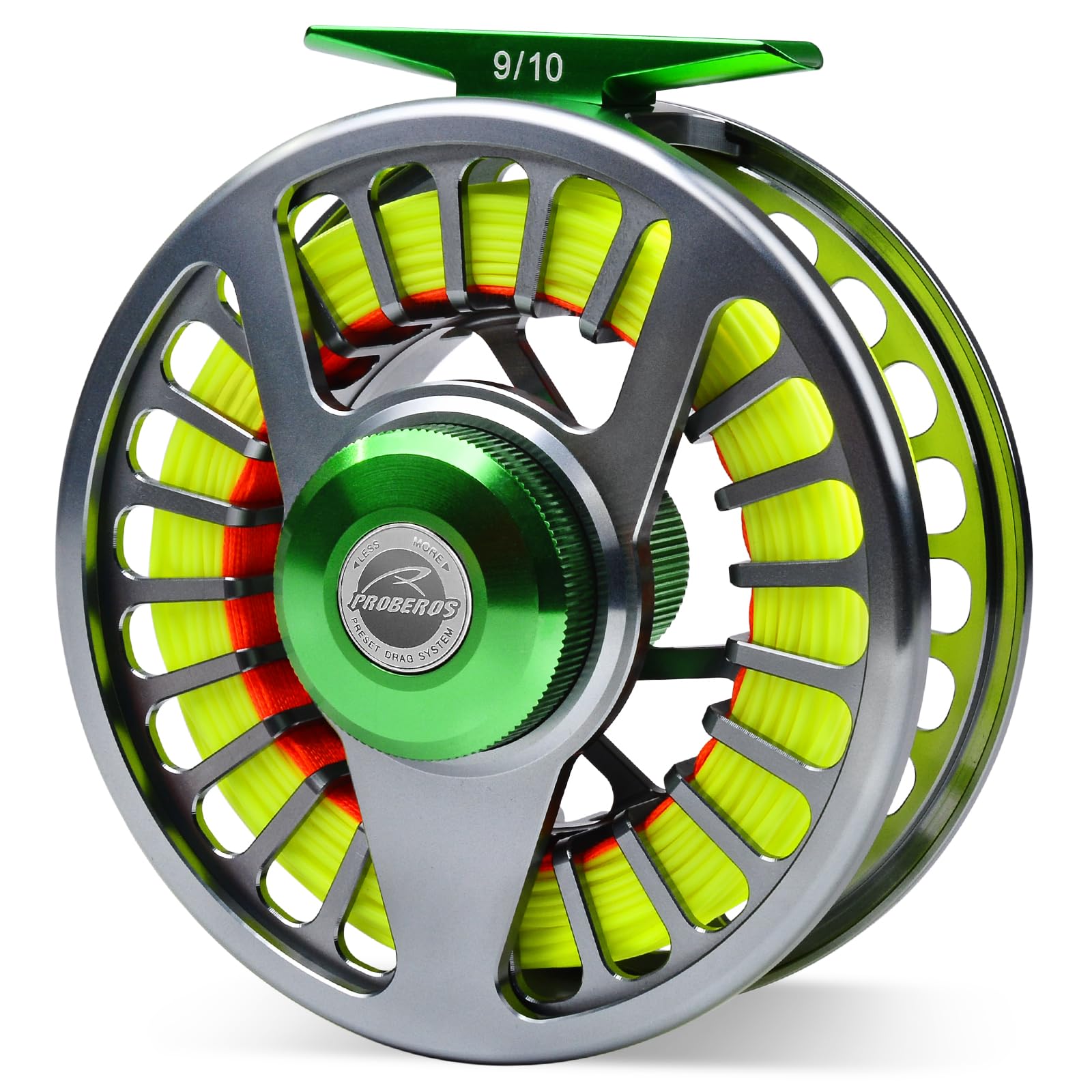 Fly Fishing Reel Fly Reels - Large Arbor CNC-Machined Aluminum Alloy Body Light Weight 5/7, 7/9, 9/10 wt (Black, Green, Silver/Blue, Gray-Green, Silver-Blue,Gunmetal,Ice Blue,Sapphire Blue)
