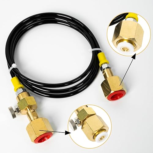 Miniatura 2 de Adaptador de carga de estación de llenado de tanque de CO2 con manguera de 60 pulgadas apto para llenado de máquina de soda CGA320 a CGA320 Tanque