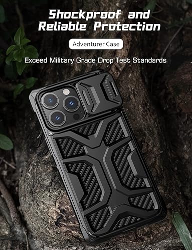 Miniatura 2 de Nillkin Armor - Funda para iPhone 13 Pro con cubierta deslizante para cámara, protección de lente, estilo resistente de grado militar, a prueba de