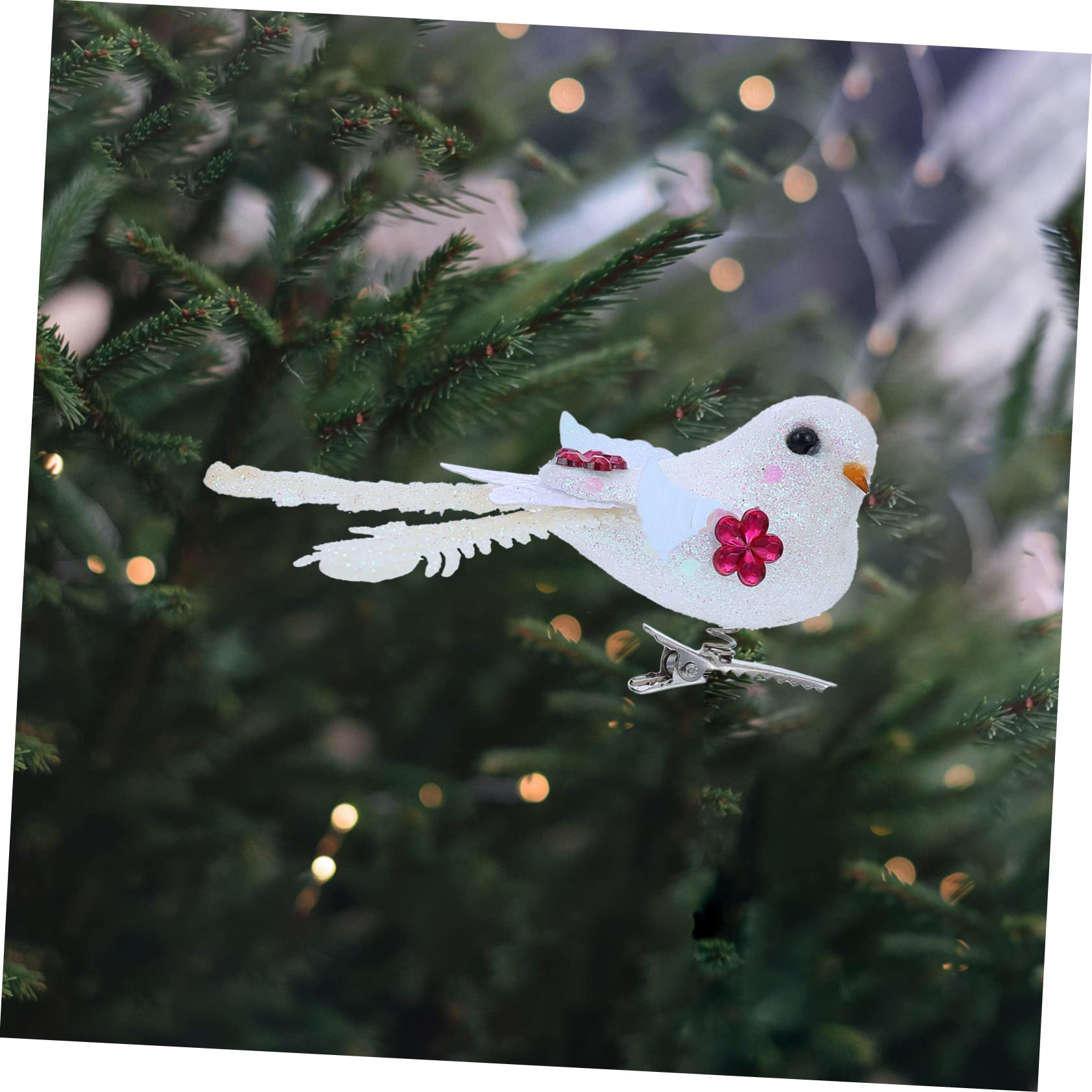 Alipis 5 Sätze Schaum Vogel Künstlicher Vogelschmuck Vogelverzierung Vogel Baumschmuck Weihnachtsbaumdeko Tannenbaum Dekoration Heimdekoration Simulationsvögel Ornamente Weiß 6 Stück * 5