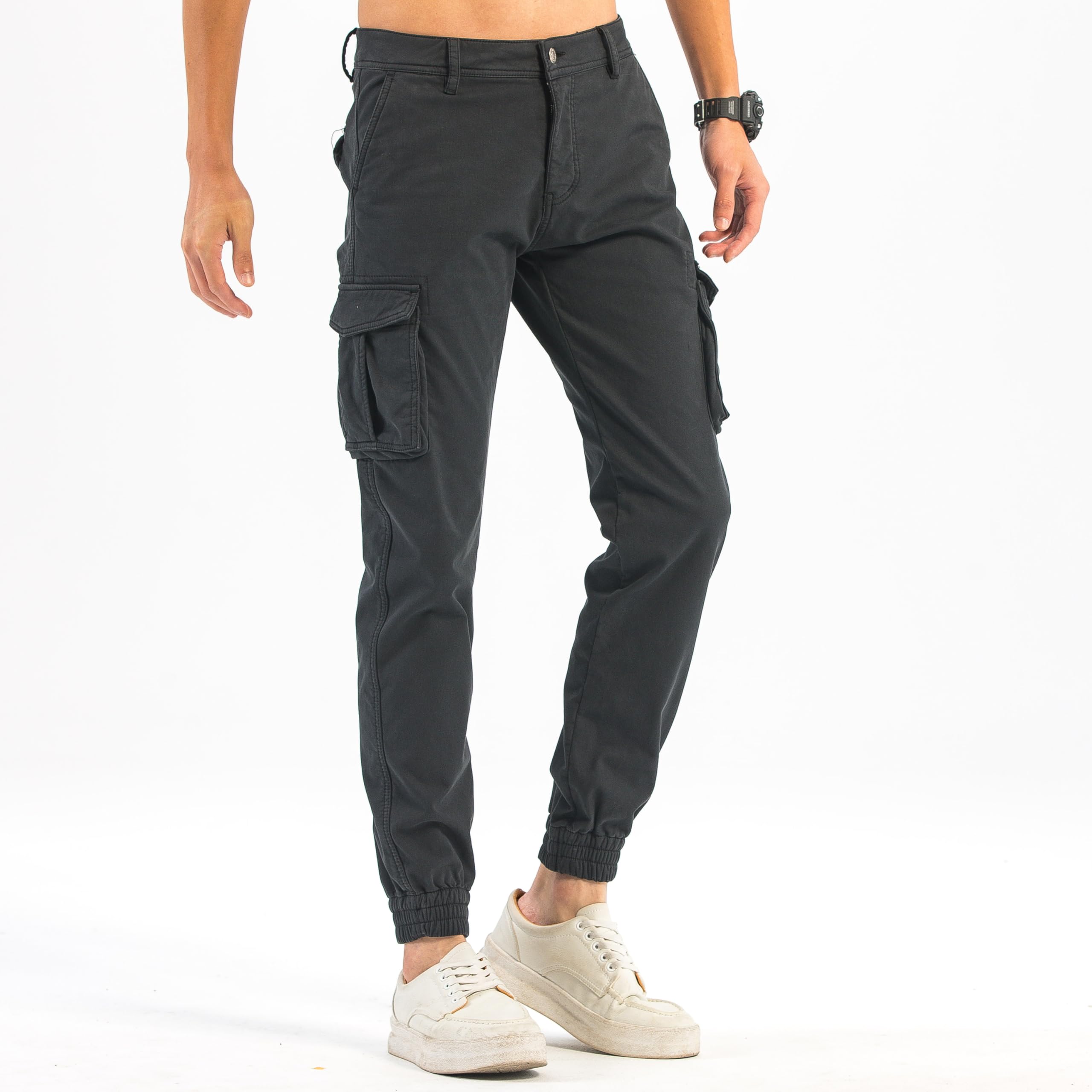 TONY BACKER Pantaloni Cargo Uomo Felpato in Pile Invernale Caldo Trekking Elasticizzato Multitasche 1639